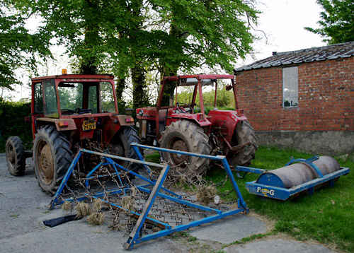 The chain-harrow and roller